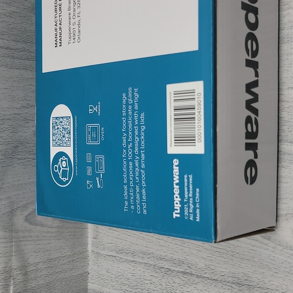 Tupperware Premiaglass Containor 1L Peacock New - Picture 10 of 14